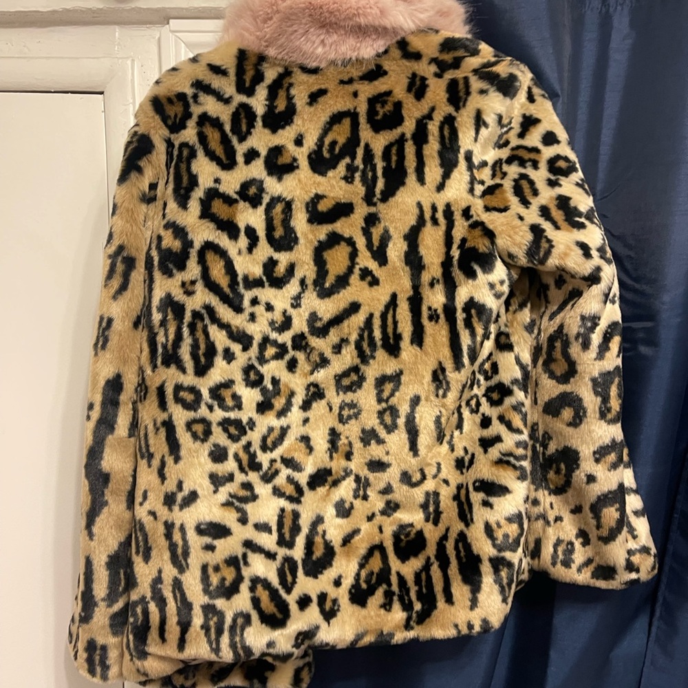 Cheetah coat with pink fur